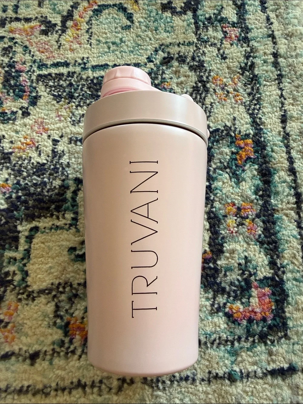 TRUVANI Pink Stainless Steel Protein Shaker Cup – 16.9 oz / 500ml with Clip